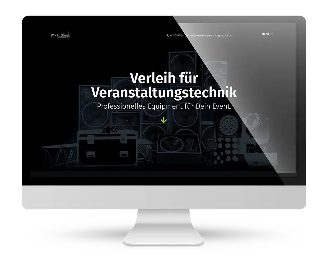 Webdesign mkaudio Veranstaltungstechnik