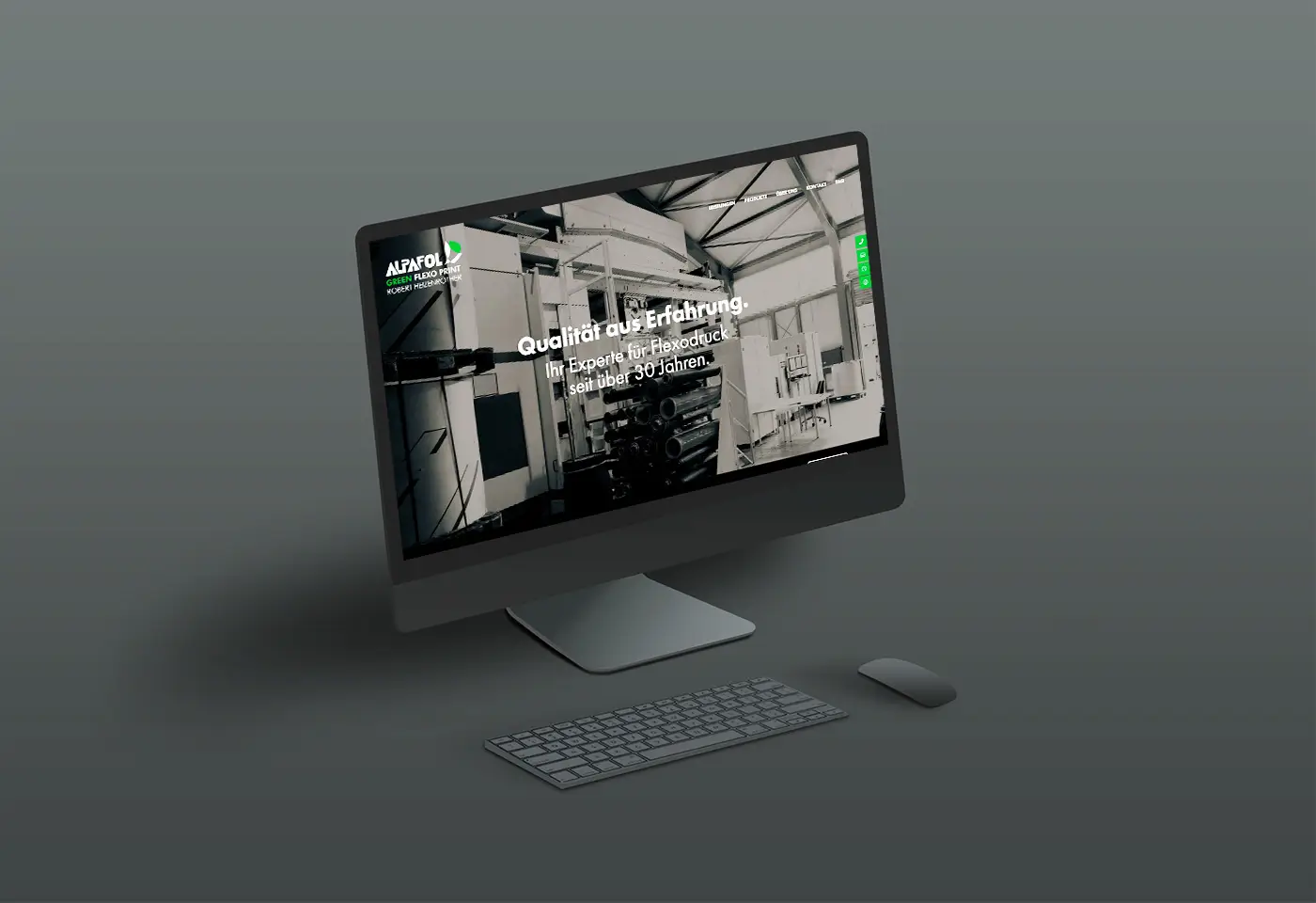 Website Desktop ALPAFOL Flexodruckerei Robert Heizenröther