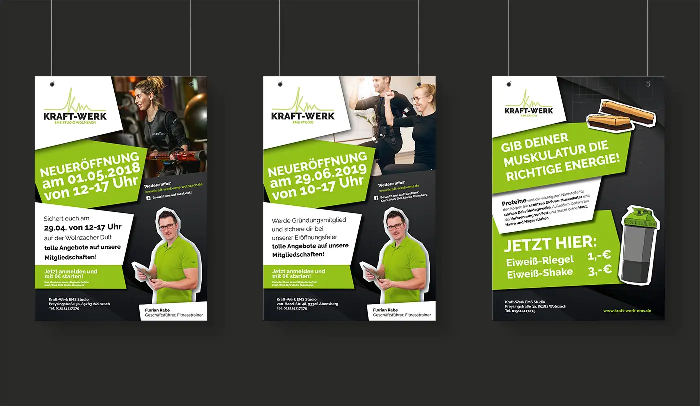 Plakate Kraft-Werk EMS Studio Wolnzach