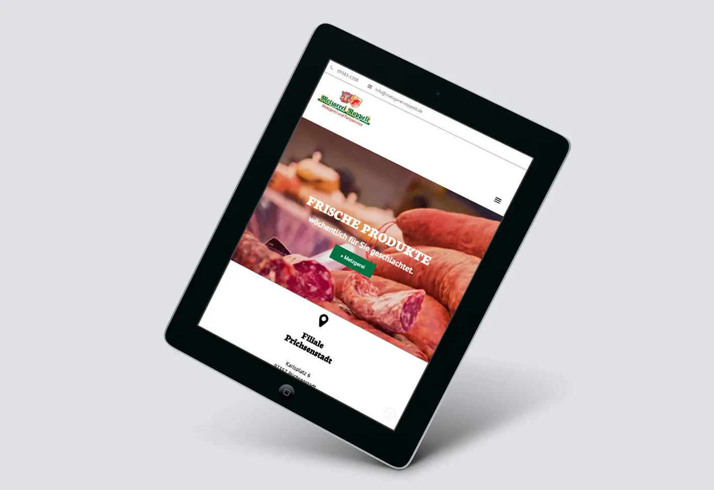 Website Tablet Metzgerei Roppelt